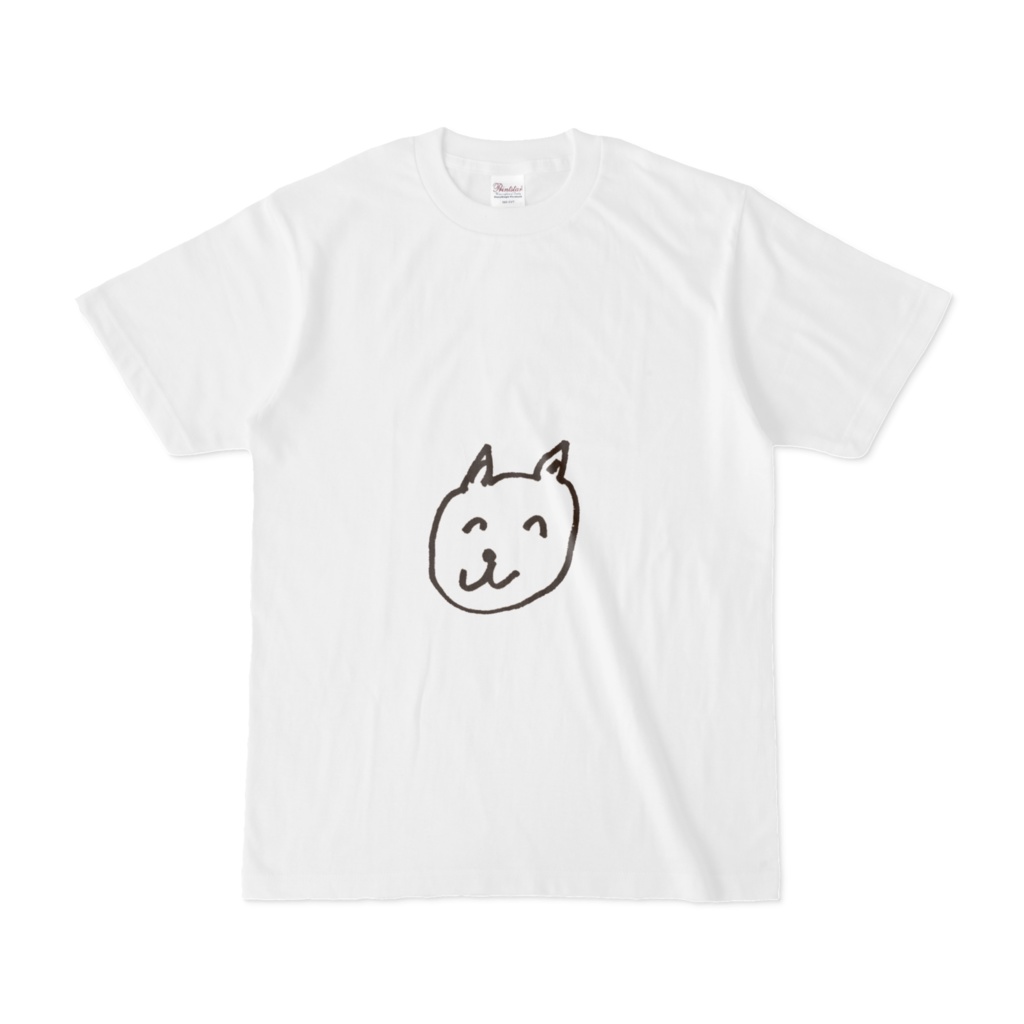 穏やかに微笑む犬のTシャツ♪（白色ver）SMILING DOG white ver.