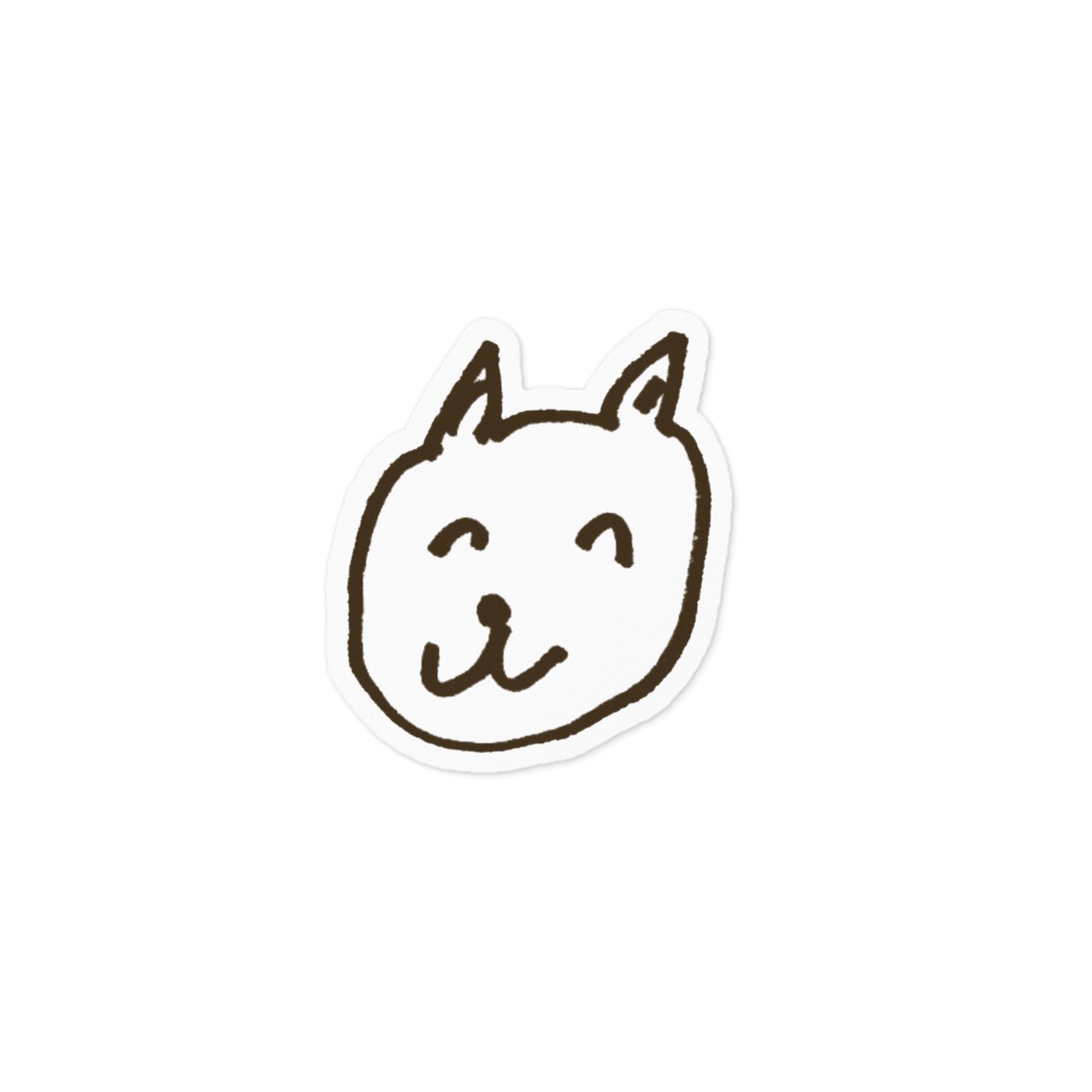 穏やかに微笑む犬のステッカー♪(白色ver)SMILING DOG white ver.