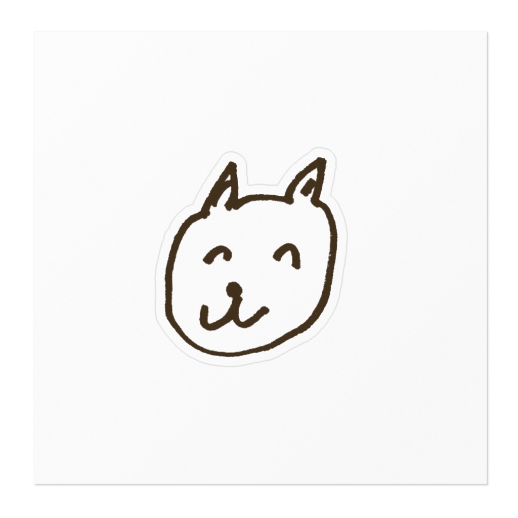 穏やかに微笑む犬のステッカー♪(白色ver)SMILING DOG white ver.