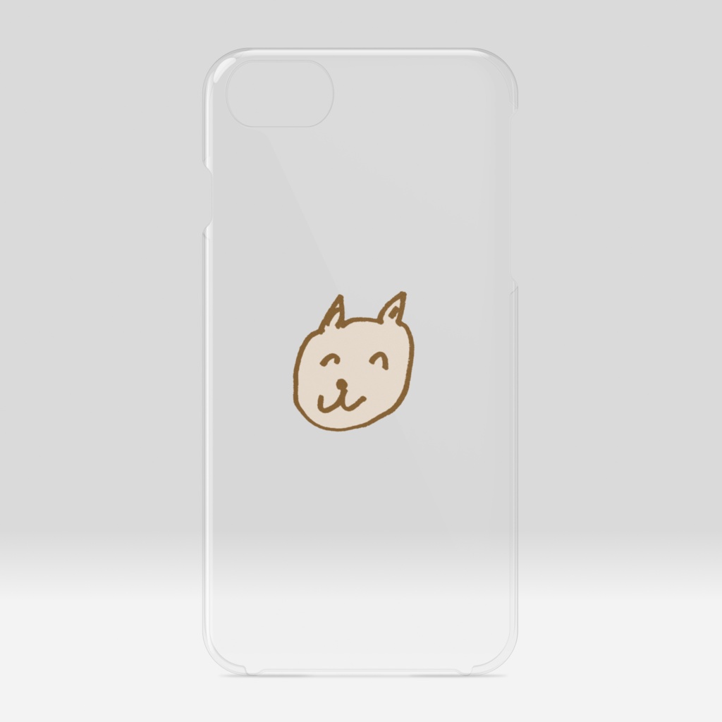 穏やかに微笑む犬のクリアiPhoneケース♪(茶色ver)SMILING DOG