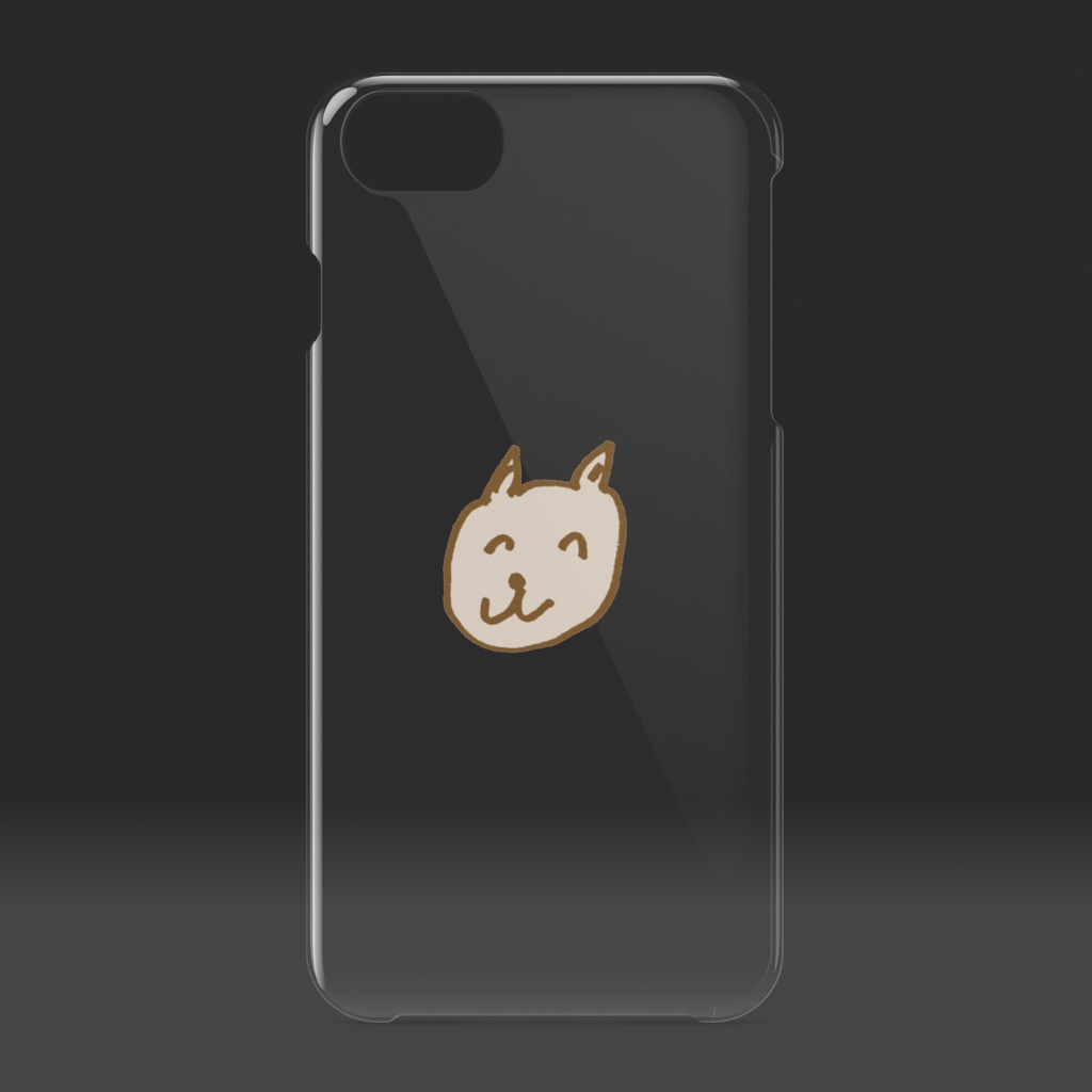 穏やかに微笑む犬のクリアiPhoneケース♪(茶色ver)SMILING DOG