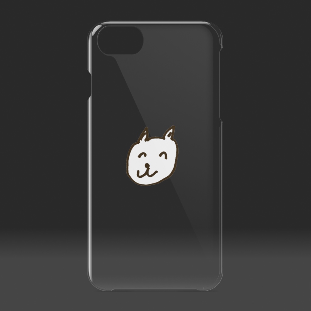 穏やかに微笑む犬のクリアiPhoneケース♪(白色ver)SMILING DOG white ver.