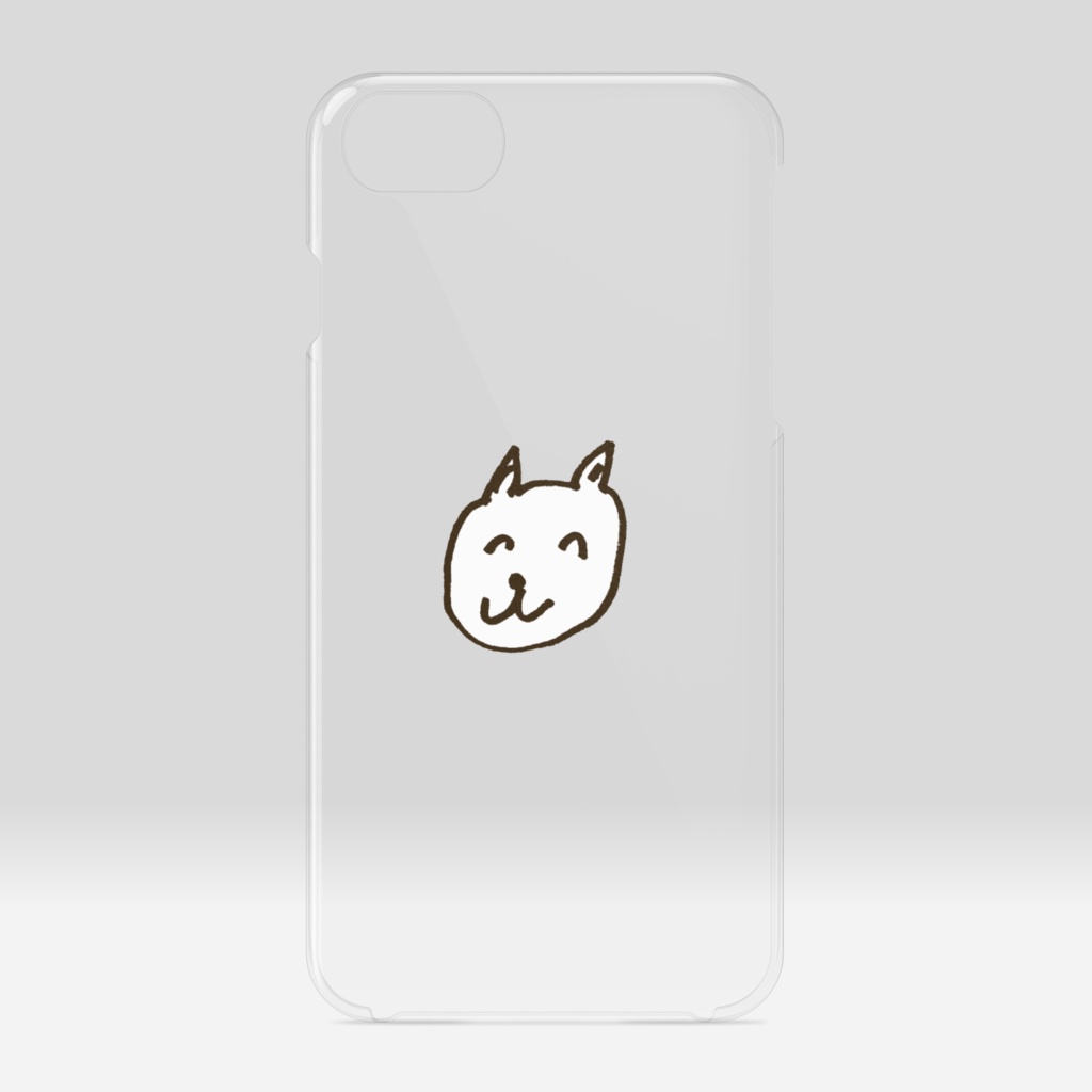 穏やかに微笑む犬のクリアiphoneケース 白色ver Smiling Dog White Ver ねこねこたいむ Booth