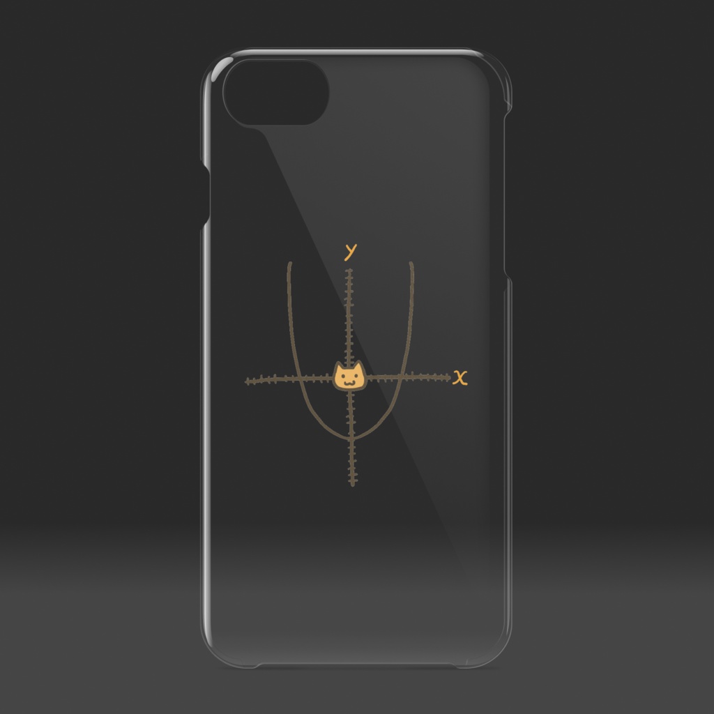 グラフの原点をつとめる猫さんのクリアiPhoneケース♪【猫グッズ】A cat that represents the origin of the graph