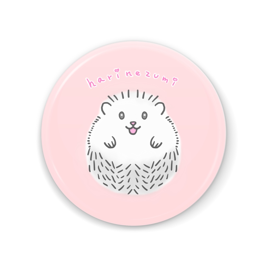 ハリネズミさん(ソルト&ペッパー)の缶ミラー♪【ピンクver.】Hedgehog (Salt and Pepper) Pink Mirror