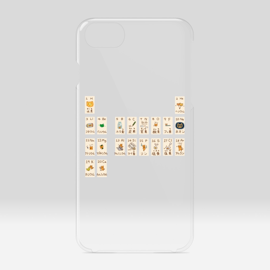 element cats🐈元素ネコのクリアiPhoneケース🐈iPhone case【猫グッズ