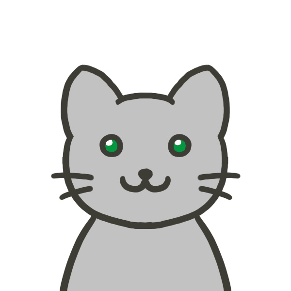グレー猫のフリーアイコン【2種+透過あり】🐈Gray cat