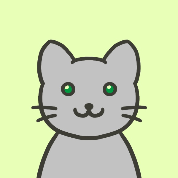 グレー猫のフリーアイコン【２種＋透過あり】🐈Gray cat