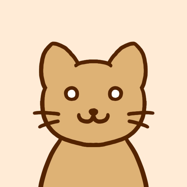 茶色い猫のフリーアイコン【2種+透過あり】🐈Brown Cat