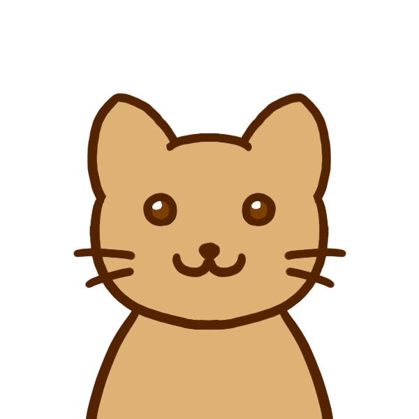 茶色い猫のフリーアイコン【2種+透過あり】🐈Brown Cat