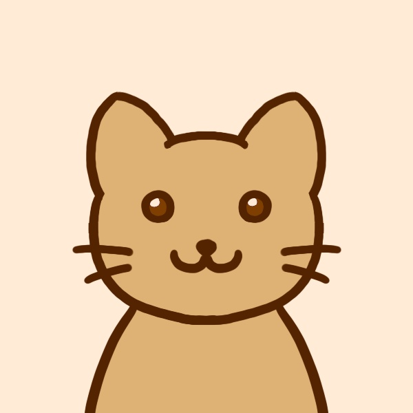 茶色い猫のフリーアイコン【２種＋透過あり】🐈Brown Cat