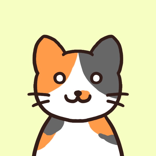 三毛猫のフリーアイコン【2種+透過あり】🐈Calico cat