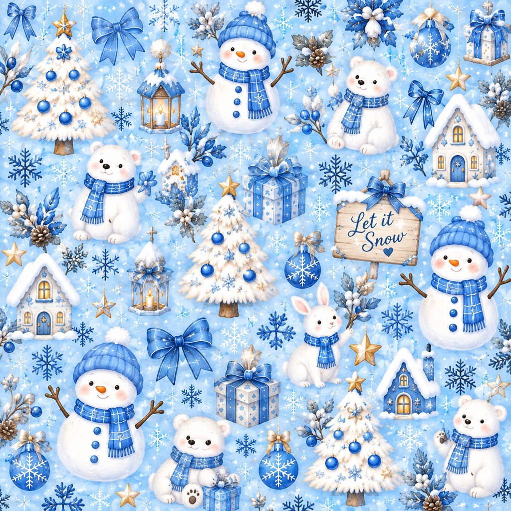 秋模様とクリスマス模様のデザインペーパー素材