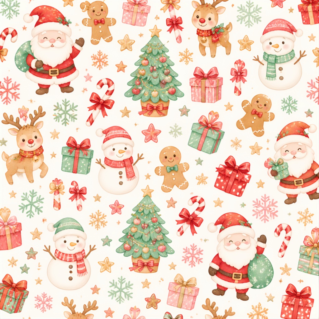 秋模様とクリスマス模様のデザインペーパー素材