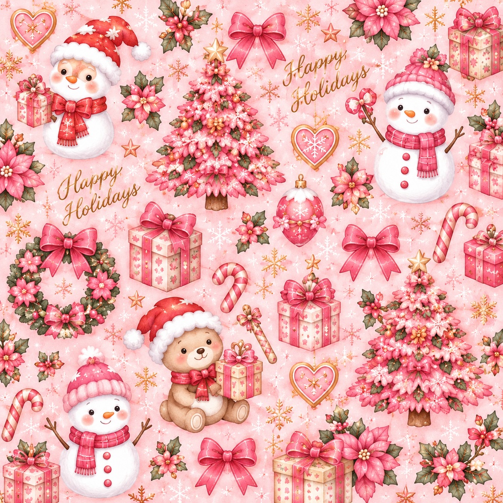 秋模様とクリスマス模様のデザインペーパー素材