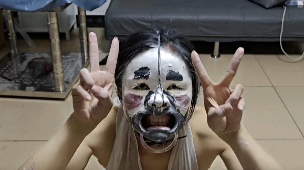 Clown makeup and funny face