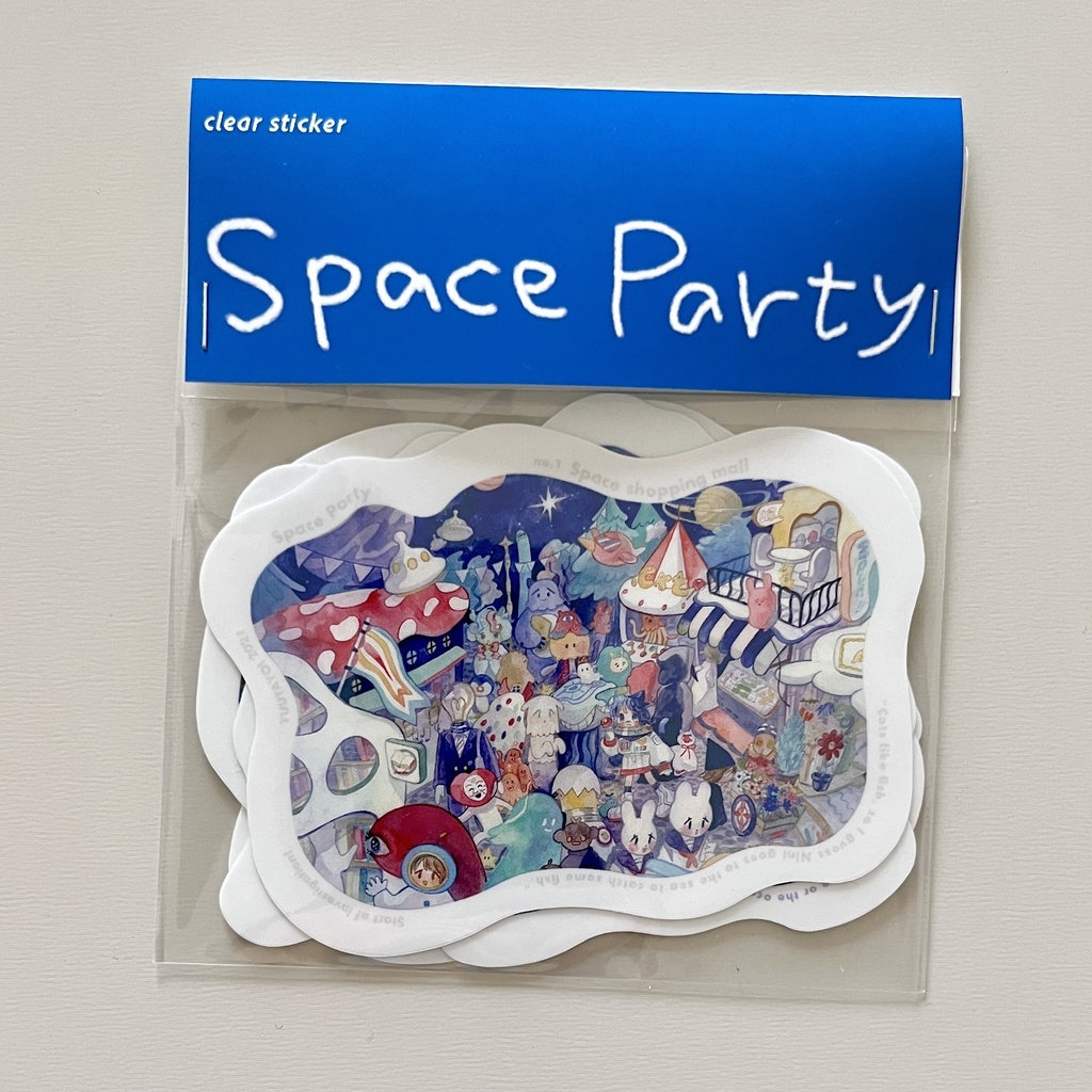𝗇𝖾𝗐 ステッカー4まいセット スペースパーティー