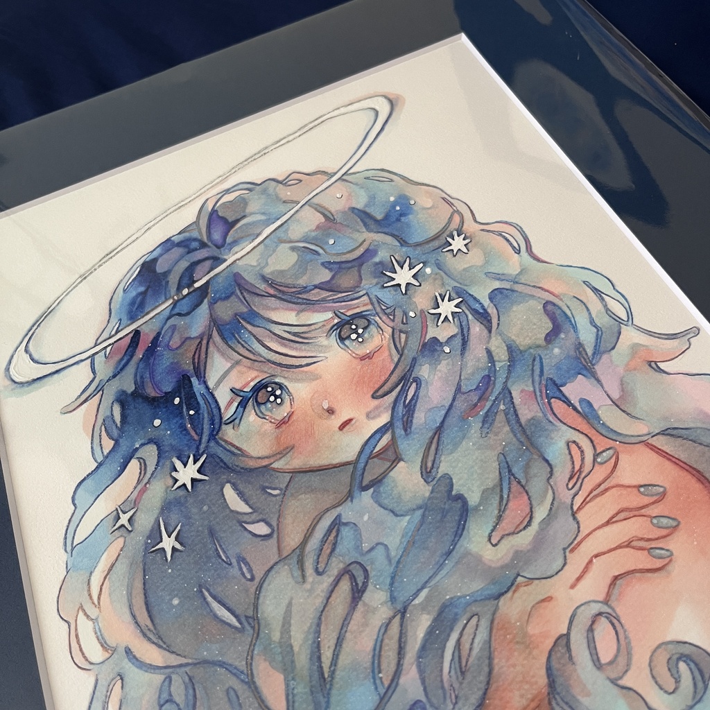 マット付原画 ほわほわあお 2種