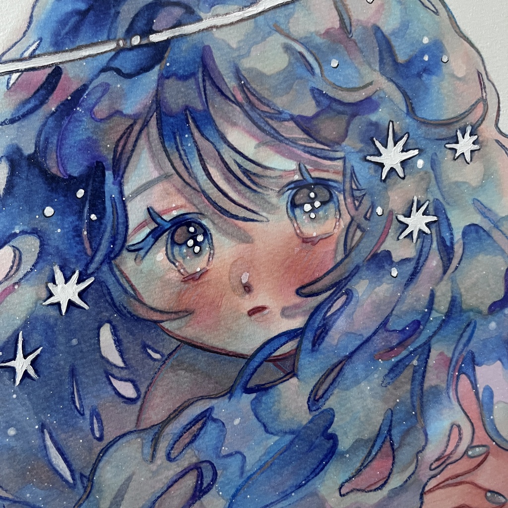 マット付原画 ほわほわあお 2種