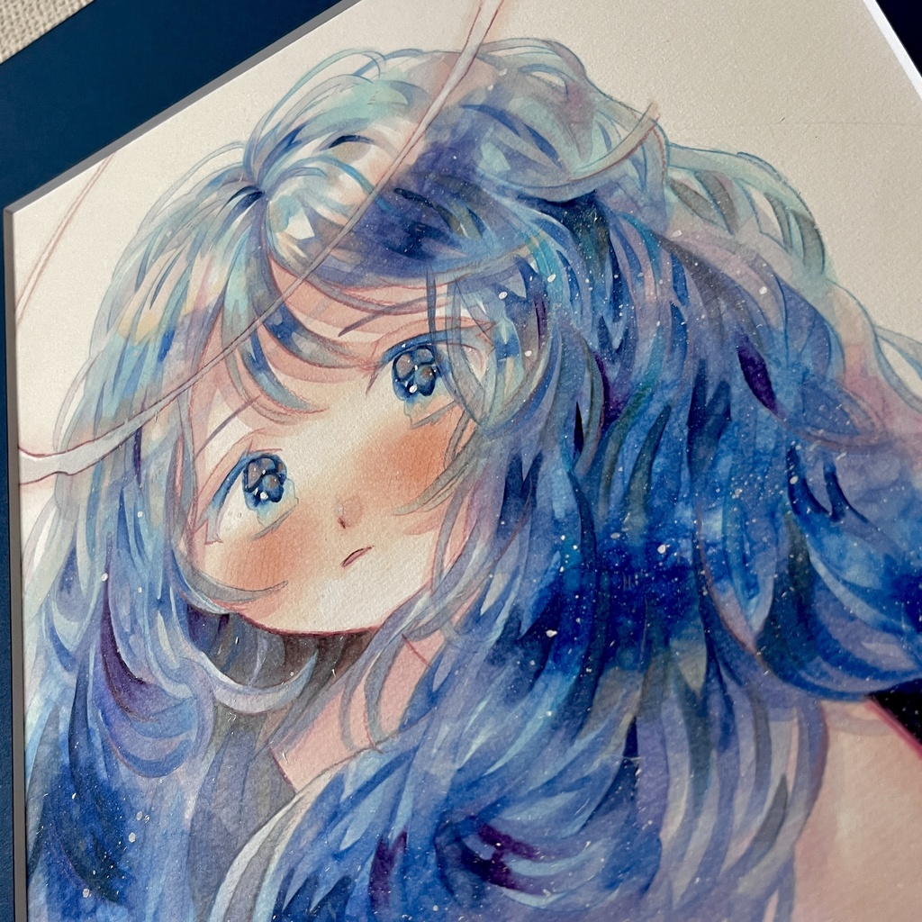 マット付原画 ほわほわあお 2種