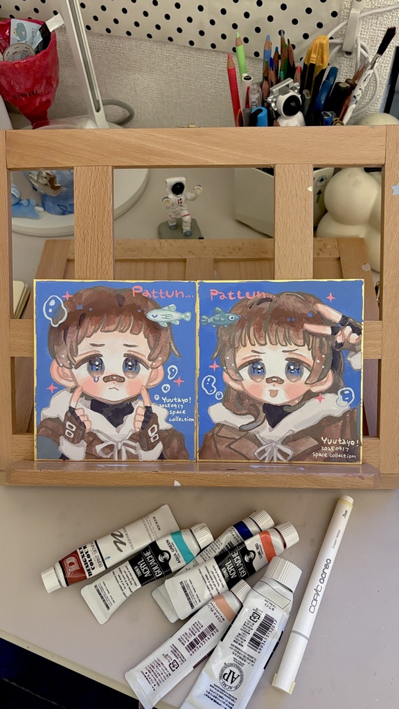 ぱっつん原画色紙2種