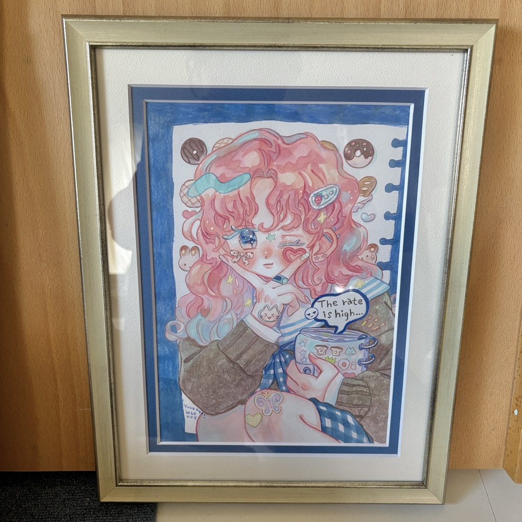 額装原画　シール交換しよっ