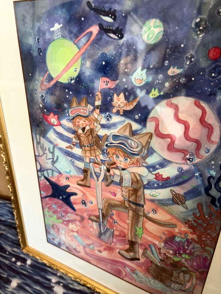 額装作品 『Re:ねこねこ宇宙の海探索隊』