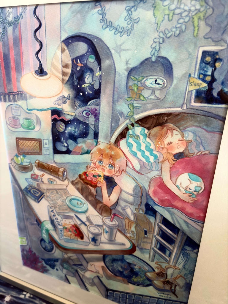 額装作品 『宇宙の海のペンション』