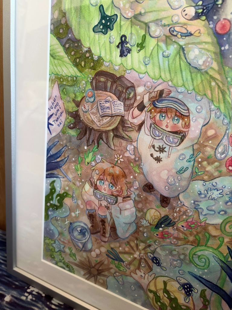 額装作品 『プラントプラネットで雨宿り』
