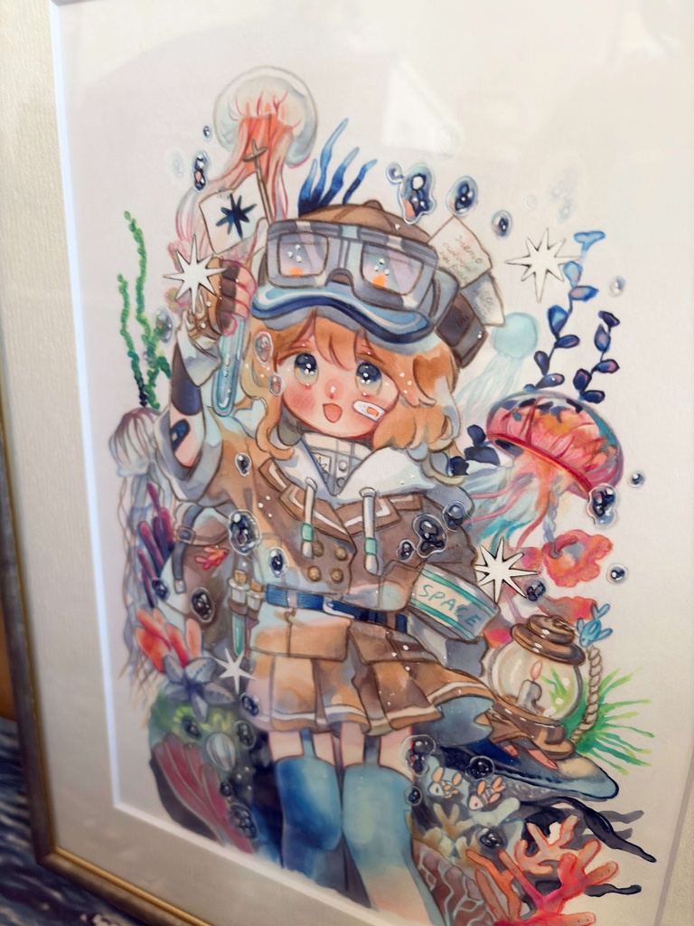 額装作品 『宇宙の海探索隊 おんなのこ』