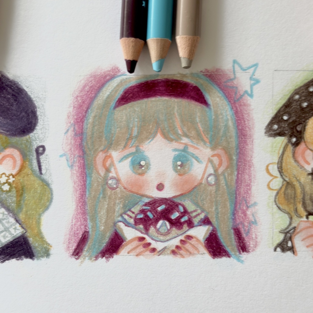 秋の子ミニ原画3点