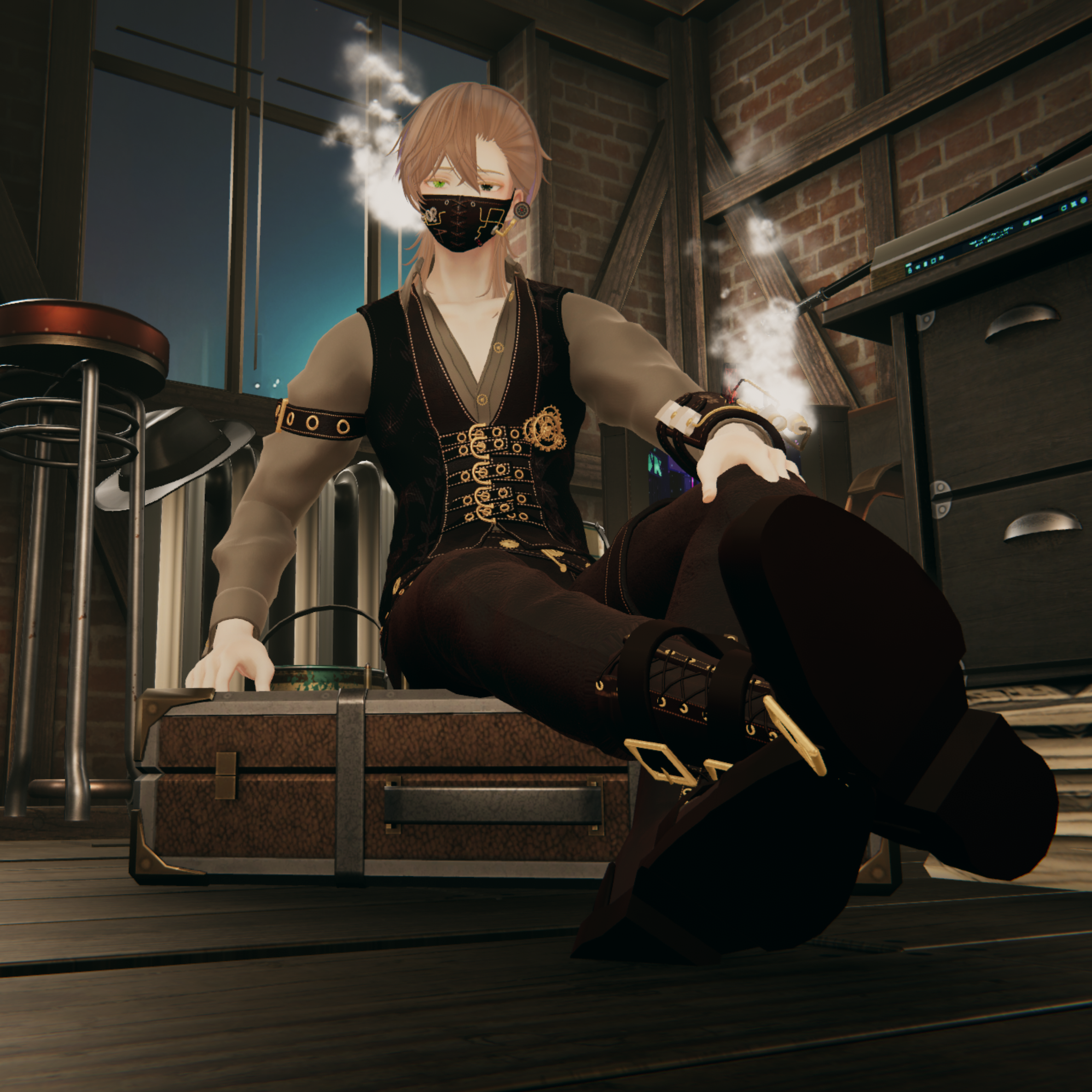 [VRChat] Steam Punk Wear For Minase, +Head - Jade_Yarn - BOOTH