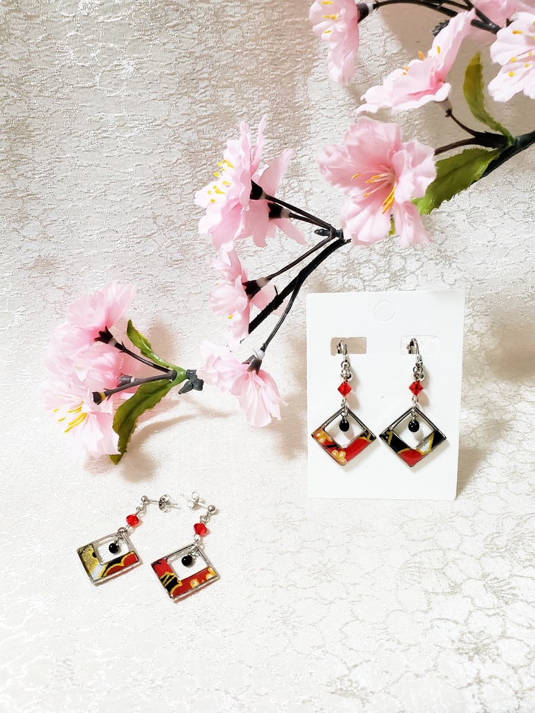 刀剣乱舞 友禅和紙耳飾り 小烏丸 わらべうた Booth