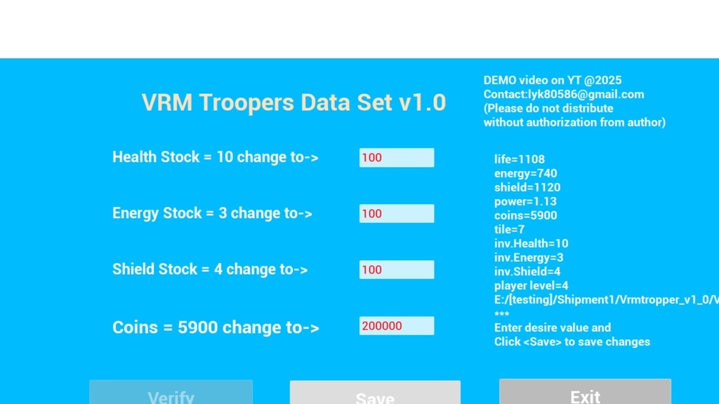VRM Troopers Data Editor v1.0