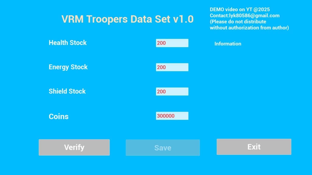 VRM Troopers Data Editor v1.0