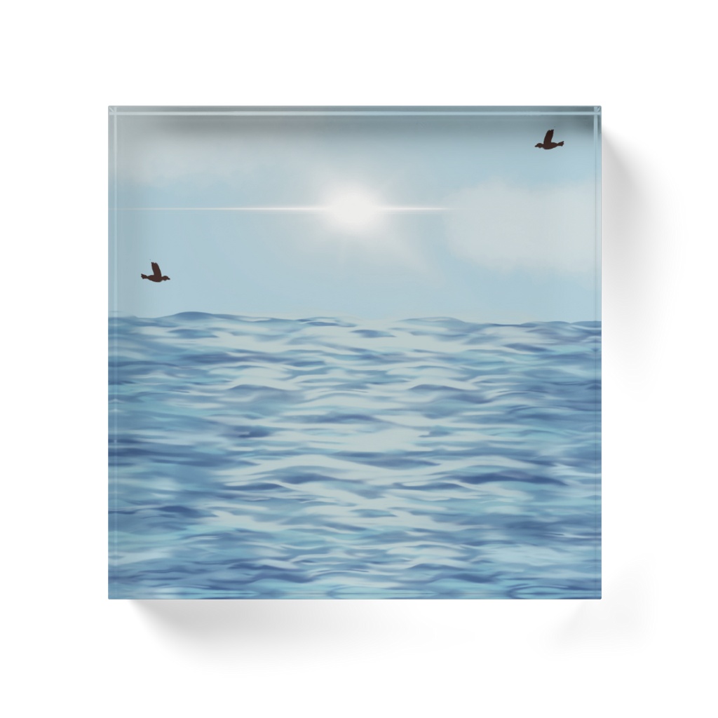 海と太陽 アクリルブロック