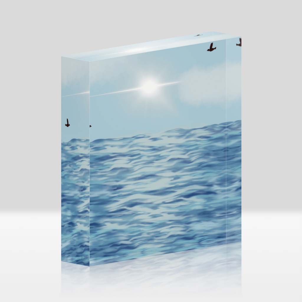海と太陽 アクリルブロック