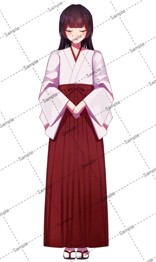 【無料素材】巫女(女性03)