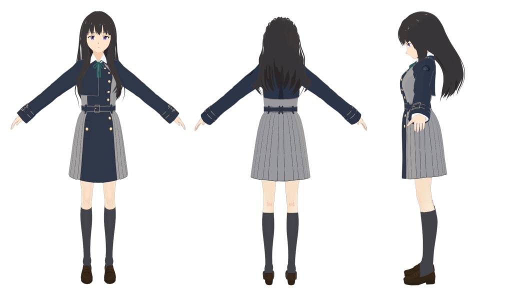 【VRoid】井ノ上 たきな & リコリス制服【VRMモデル】