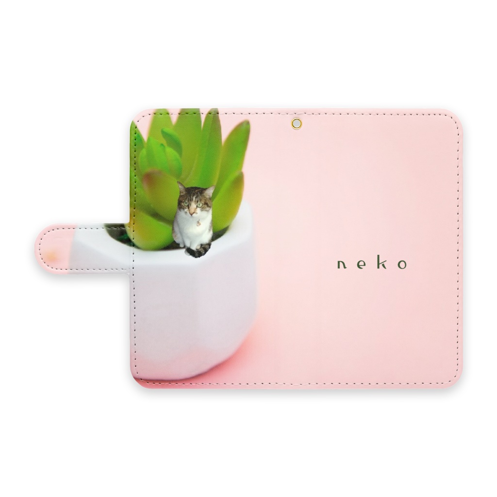 ねこ植え スマホケース