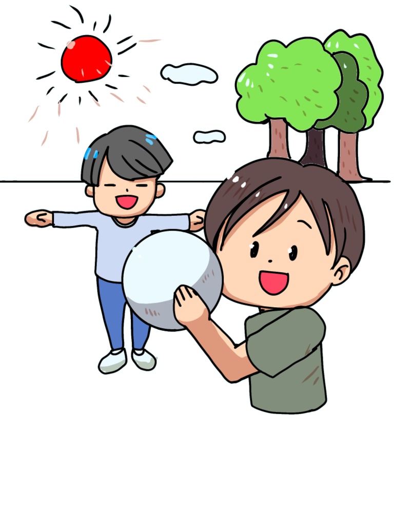 外遊びは視力回復にいいよ