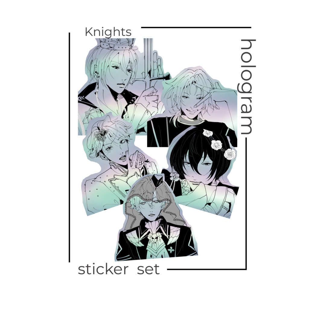 Knights hologram sticker set