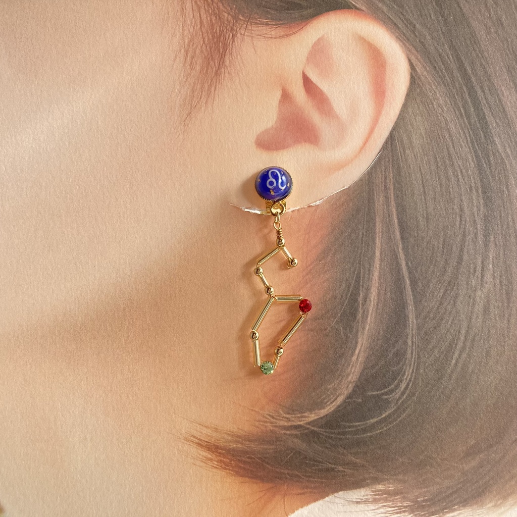 星降る夜の獅子座イヤリング