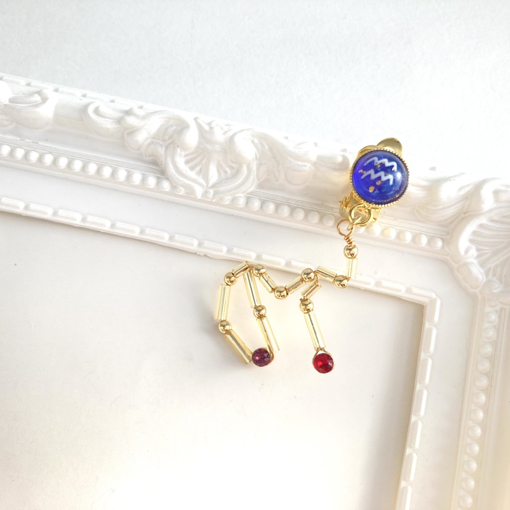 星降る夜の水瓶座イヤリング