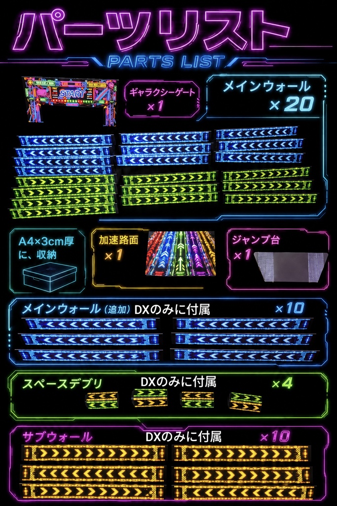 おうちレーシング 銀河コースキットDX(1:64ラジコン用の簡易コースキット)