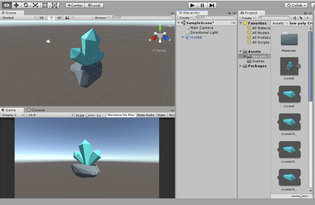 【ローポリ】クリスタル3Dモデル