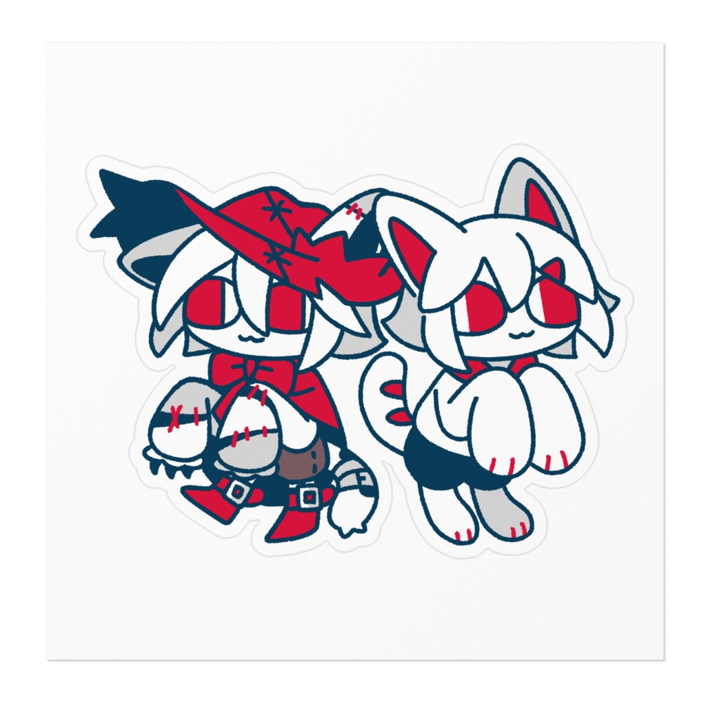 せなかあわせにわはむステッカー