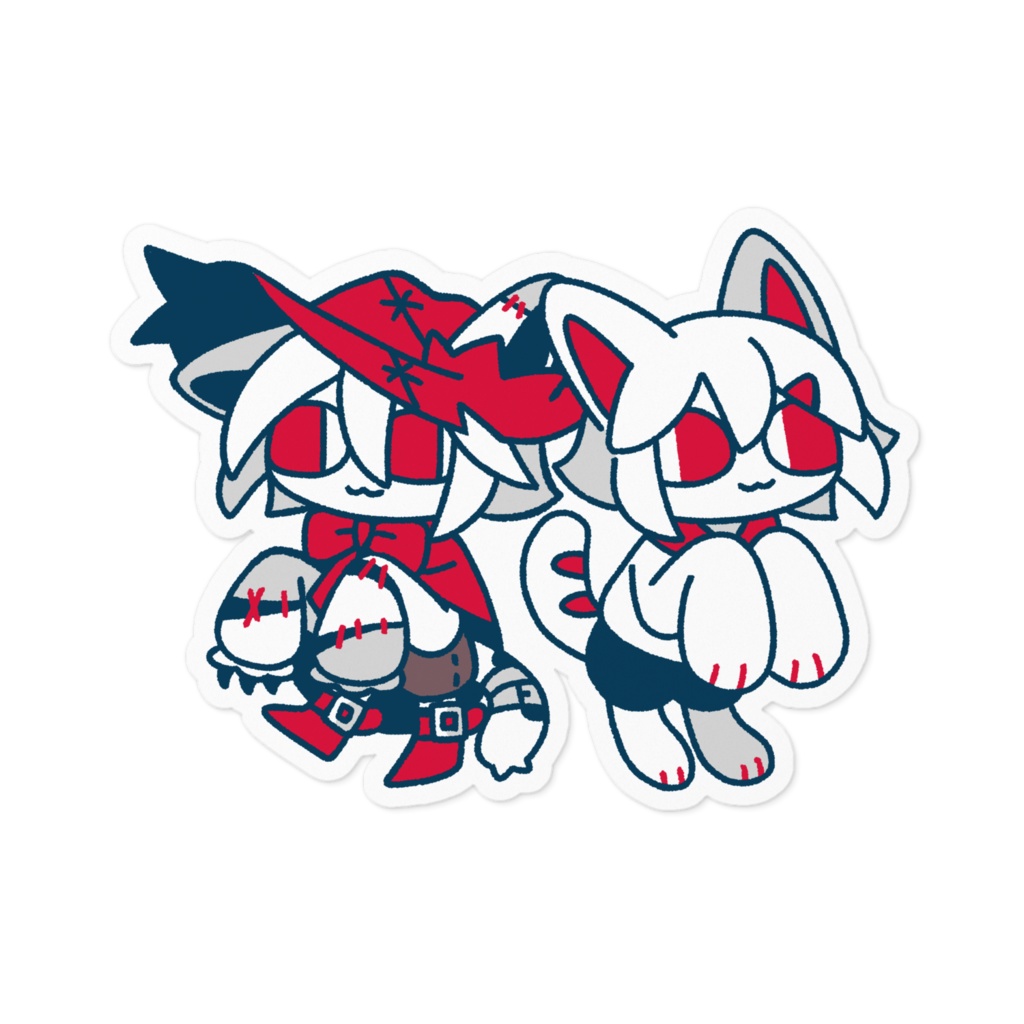 せなかあわせにわはむステッカー