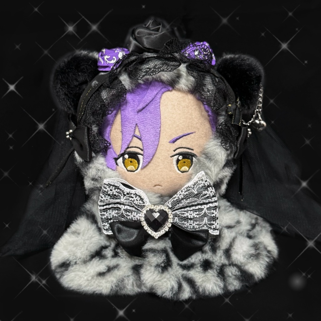 《1点のみ!》ぬい服 【ヒョウ柄 着ぐるみ ヒョウのベールとしっぽ付きポンチョ】