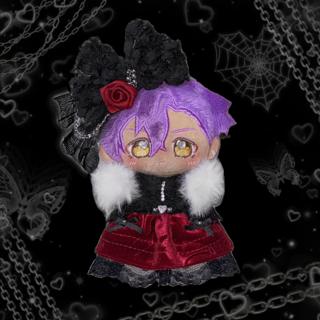 ぬい服 いつぬい ちびぐるみ 【中世風 紅薔薇ドレス セットアップ】